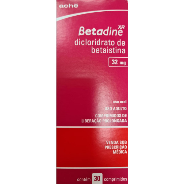 BETADINE XR - DICLORIDRATO DE BETAISTINA 32 mg - 30 COMPRIMIDOS